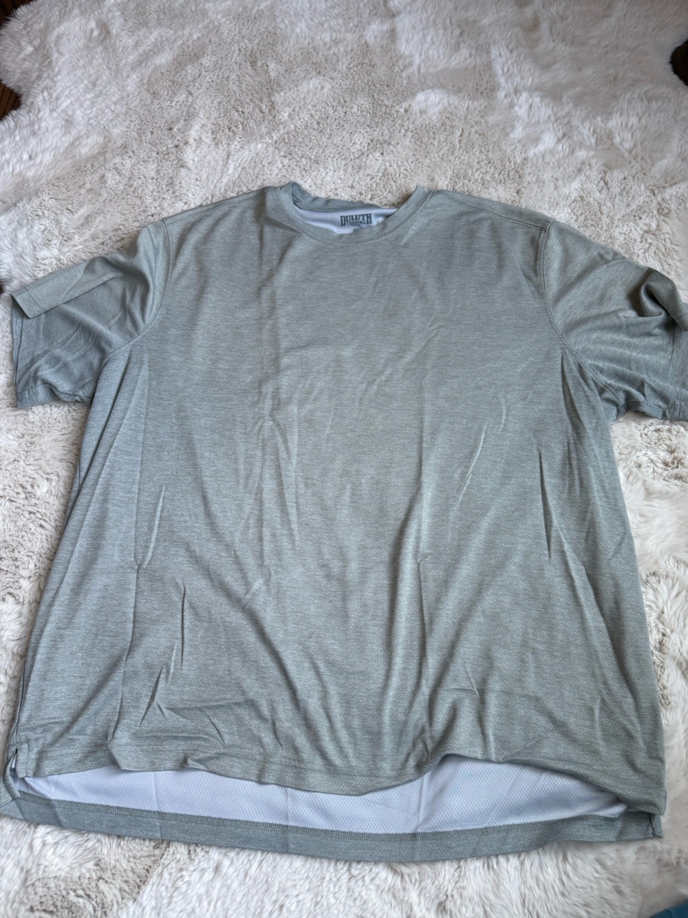 Duluth Trading Co Men's Light Gray Crewneck Short Sleeve Tee